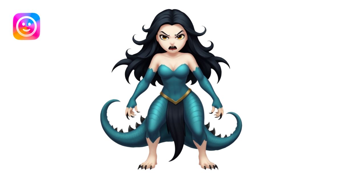 dark angry siren monster, full body emoji | AI Emoji Generator