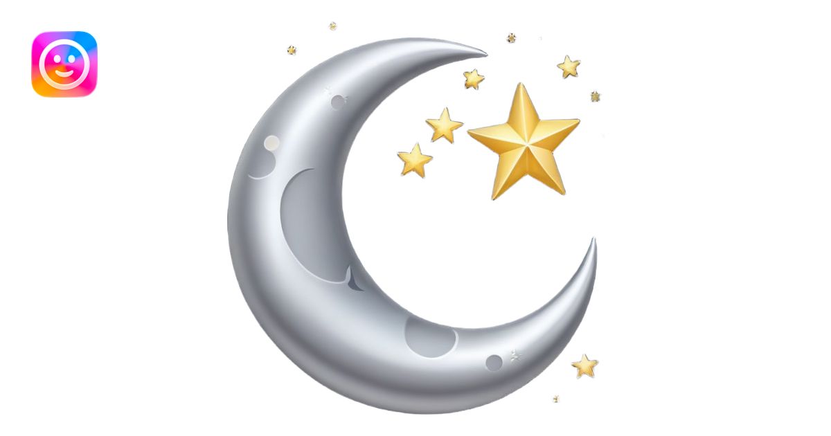 crescent moon and stars emoji | AI Emoji Generator