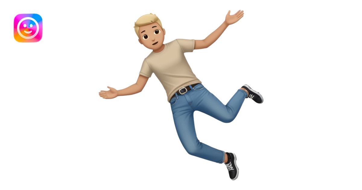 Falling side ways no face from the sky emoji | AI Emoji Generator