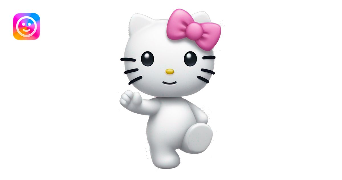 Hello kitty waving hi emoji AI Emoji Generator