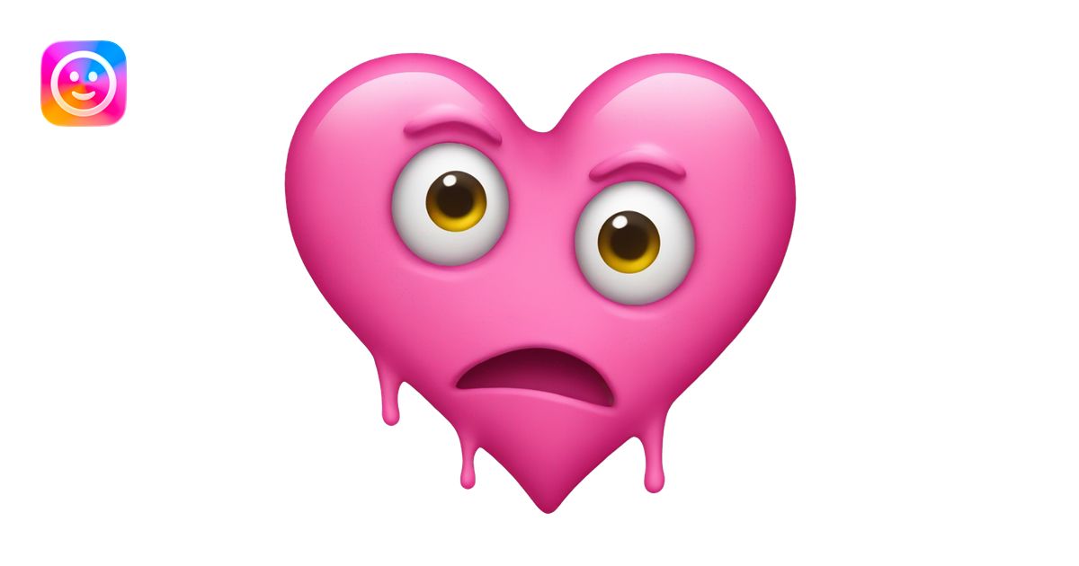 pink heart eye face emoji with pink barf emoji | AI Emoji Generator