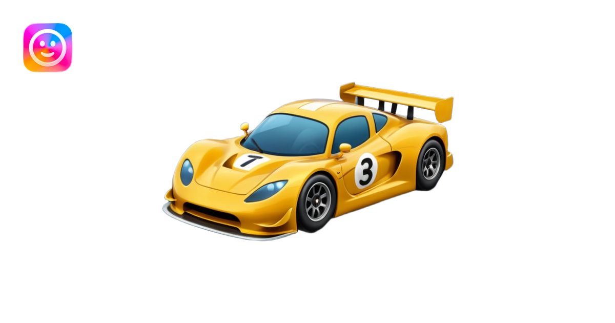 race car with track and cool background emoji | AI Emoji Generator
