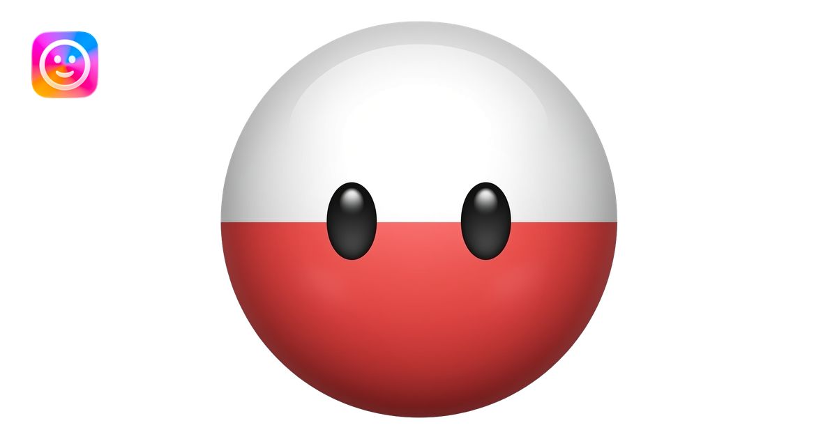 Polandball and pierogi no pupils and nose emoji | AI Emoji Generator