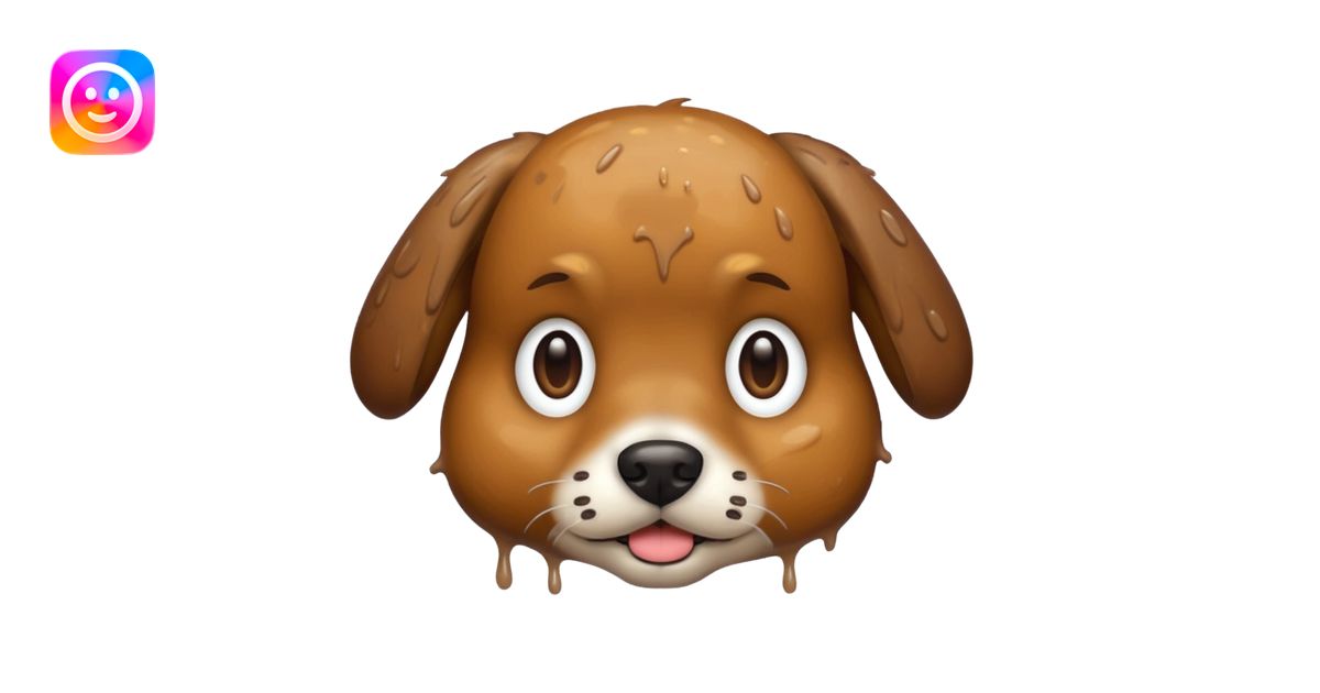 dog face after playing outside in the mud emoji | AI Emoji Generator