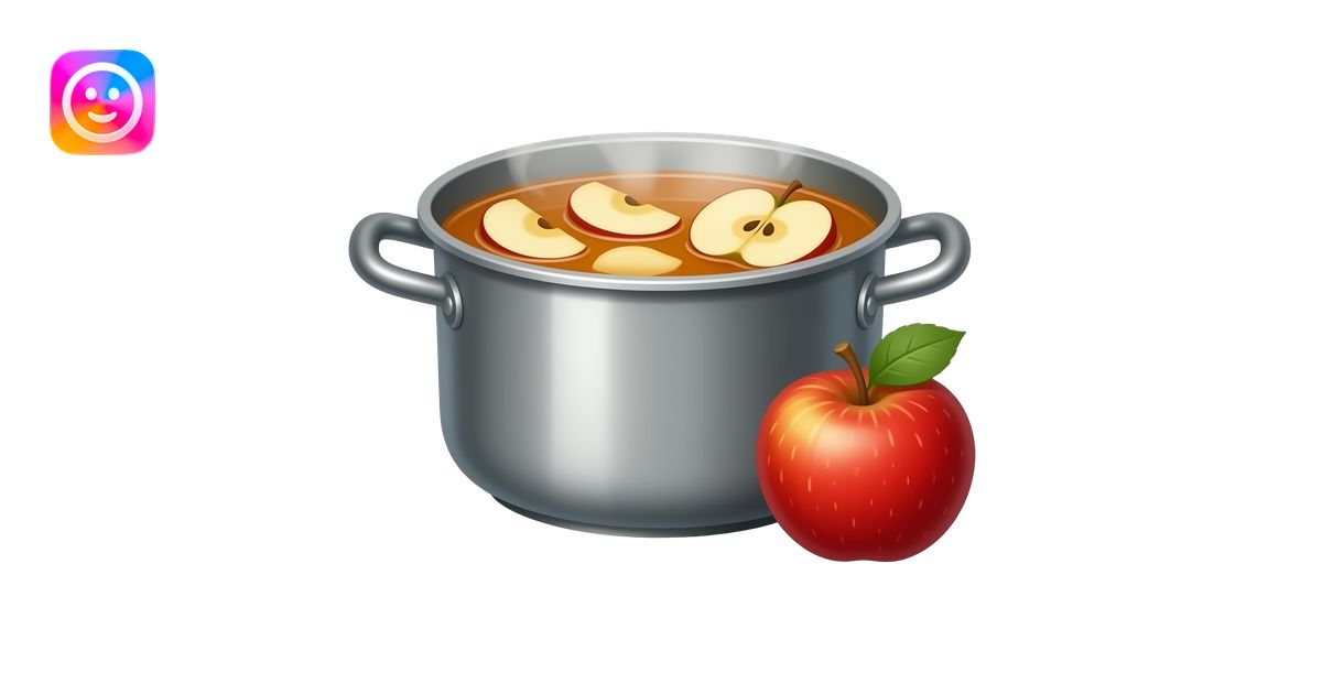 pot of homemade hot apple cider emoji | AI Emoji Generator
