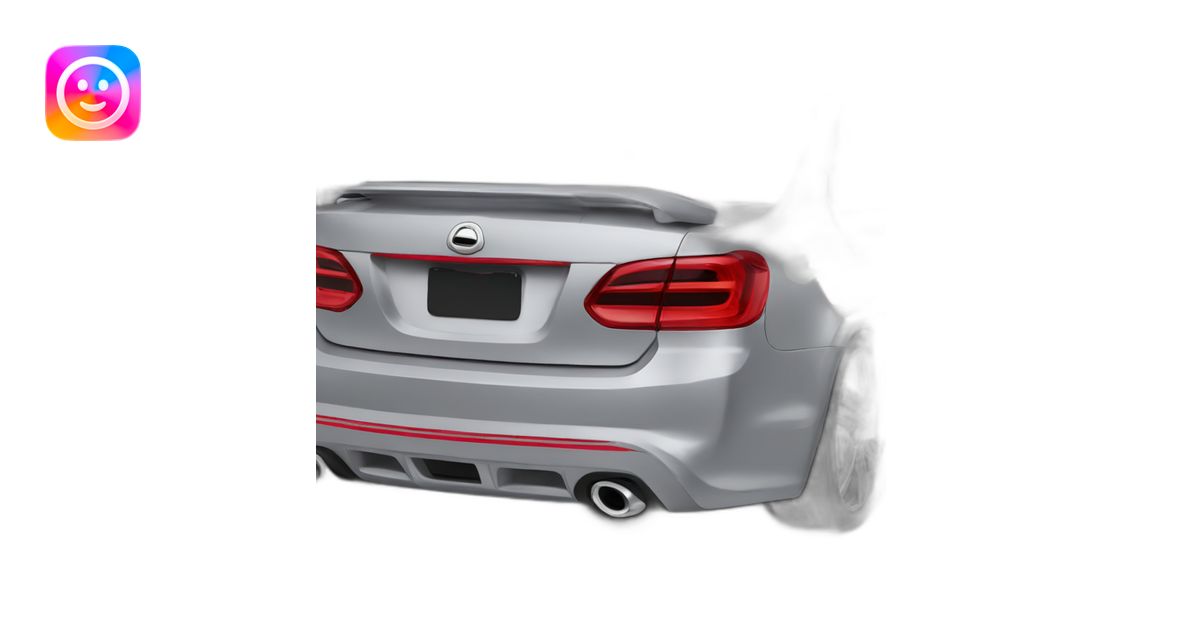 Gray car red stripe on front bumper emoji | AI Emoji Generator