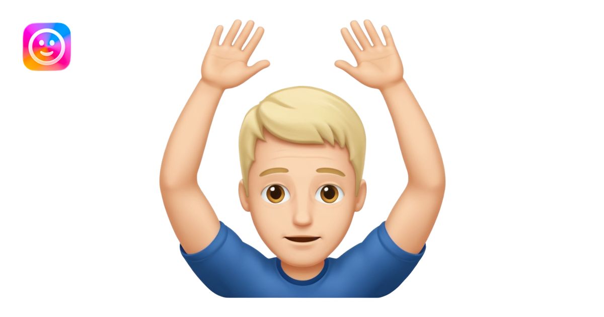 Manic upside down supported by hands emoji | AI Emoji Generator