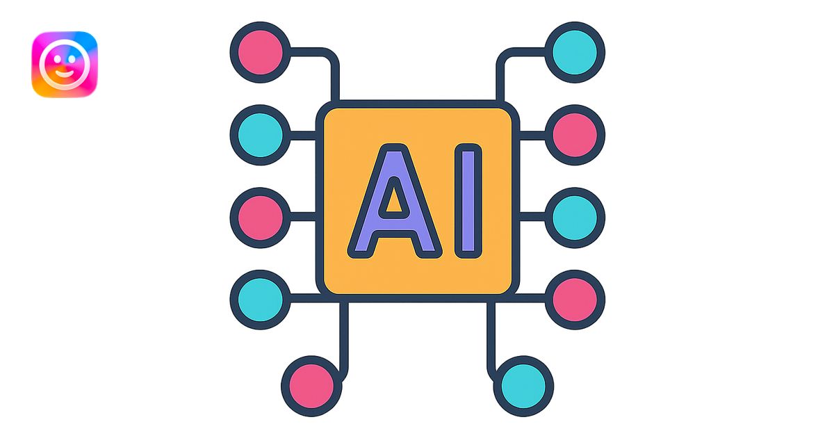 AI neural network icon, color outline style, geometric icon | AI Emoji ...