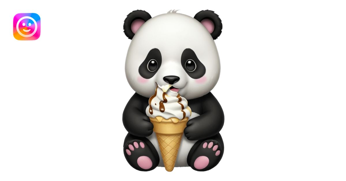 Panda eating ice cream emoji | AI Emoji Generator