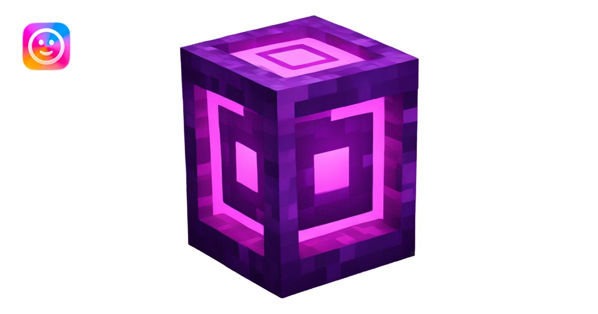 Minecraft nether portal neon emoji | AI Emoji Generator