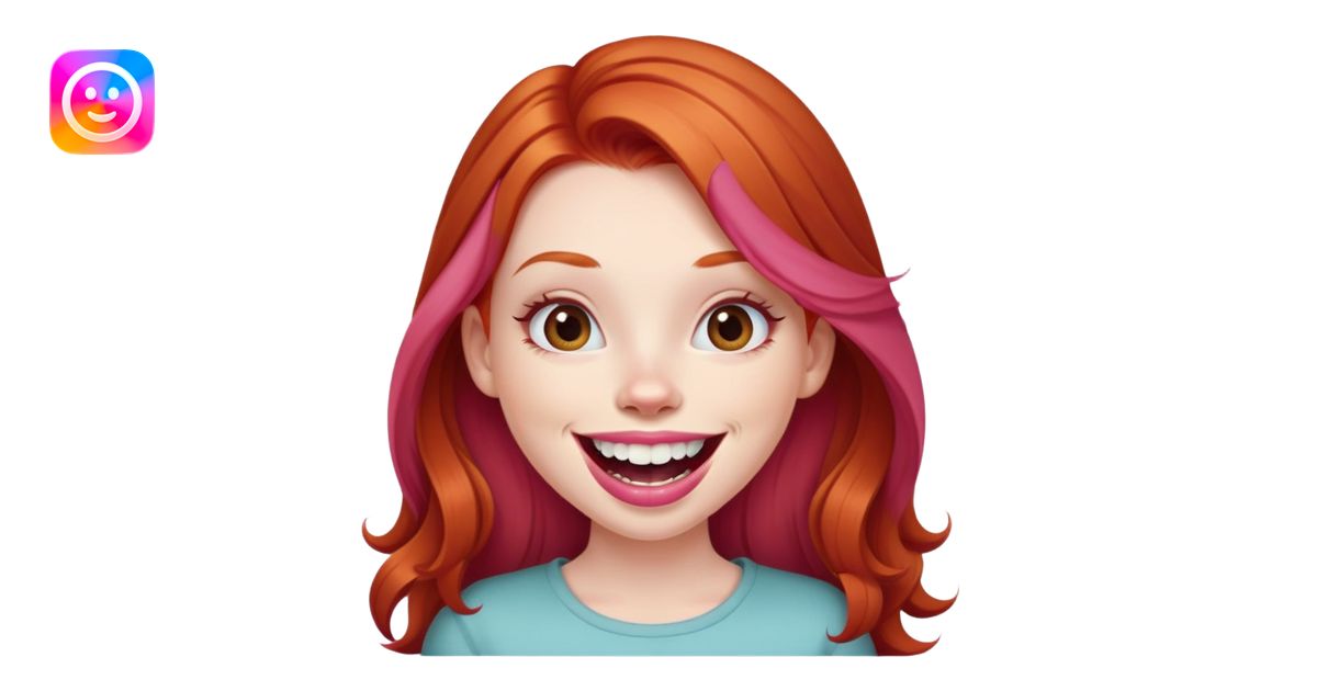 Young girl with pale skin, full pink lips smiling with big teeth ...