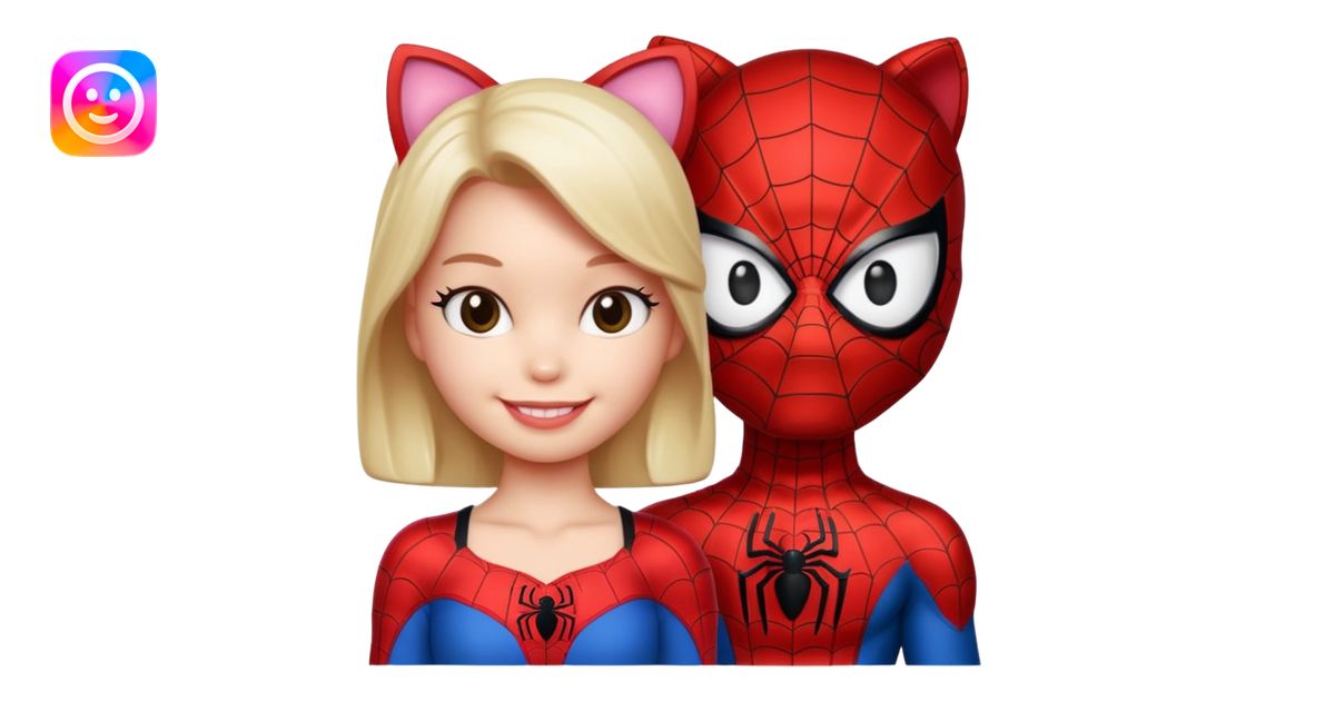 Hello kitty and Spiderman Cute emoji | AI Emoji Generator