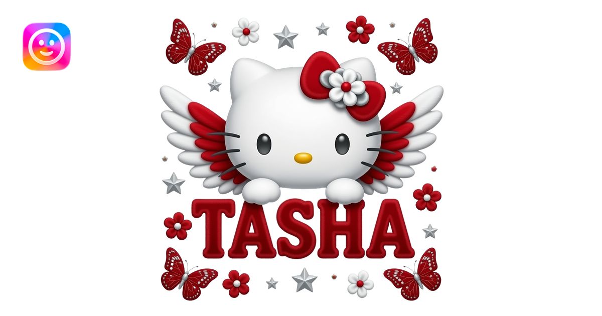 White velvety fur 3D hello kitty head, silver eyes, red silver white 3D ...