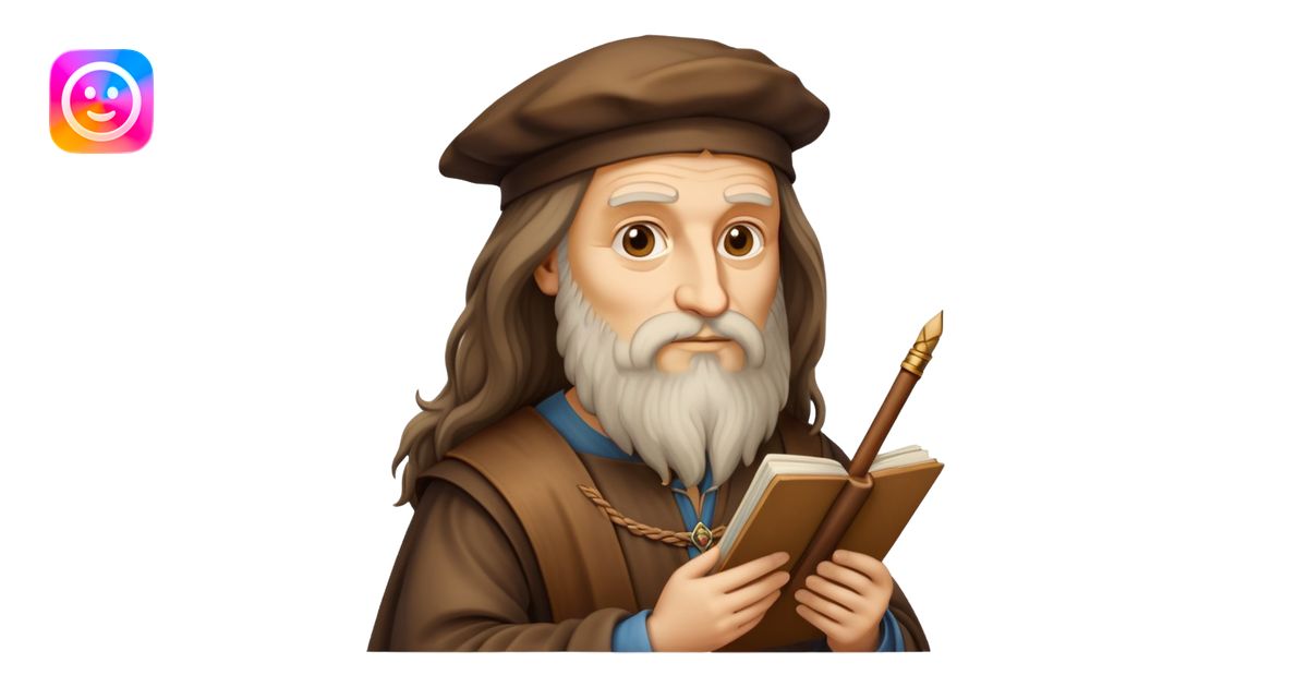 cinematic-realistic-leonardo-da-vinci-portrait-emoji,-depicted-as-the ...