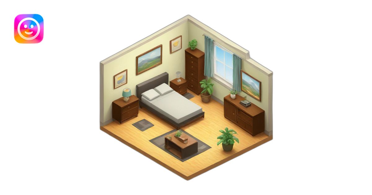 apartment interior isometric emoji | AI Emoji Generator