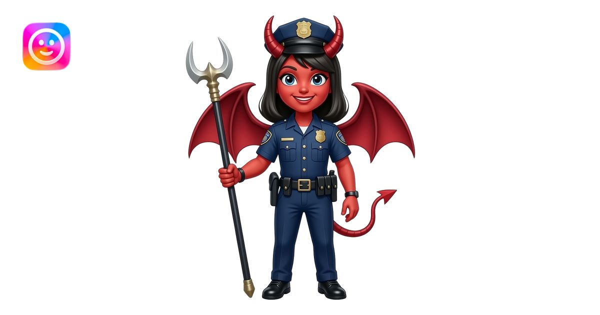 Crazy demon lady at doing police dispatch emoji | AI Emoji Generator