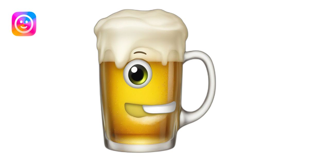 verre de biere avec des yeux emoji | AI Emoji Generator