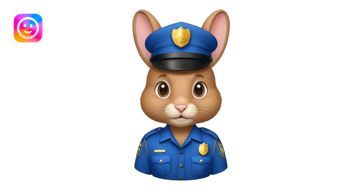 rabbit in police uniform emoji | AI Emoji Generator