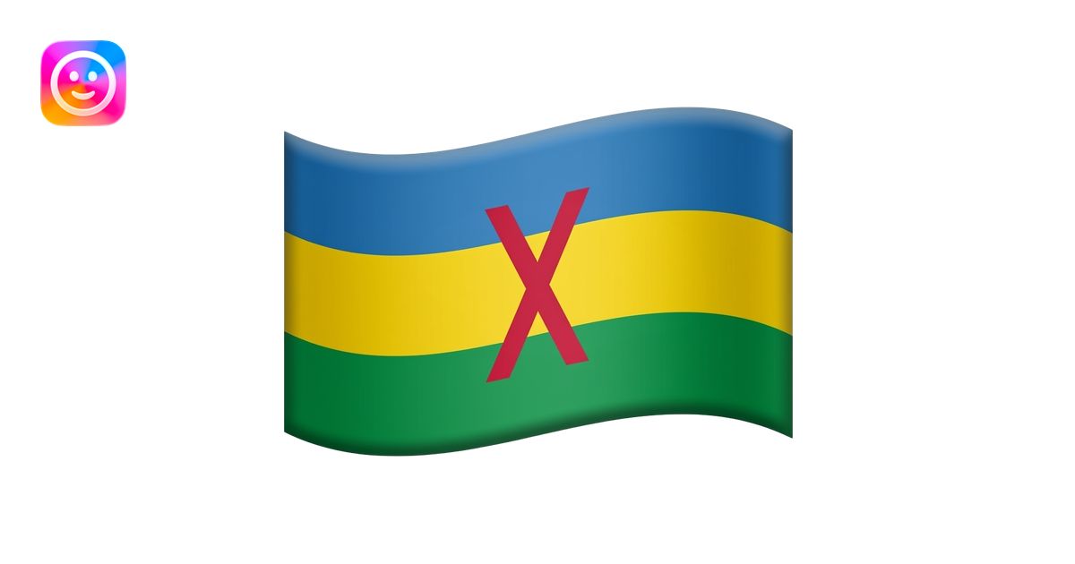 Create a Nubian flag emoji with three horizontal colors: blue on top ...