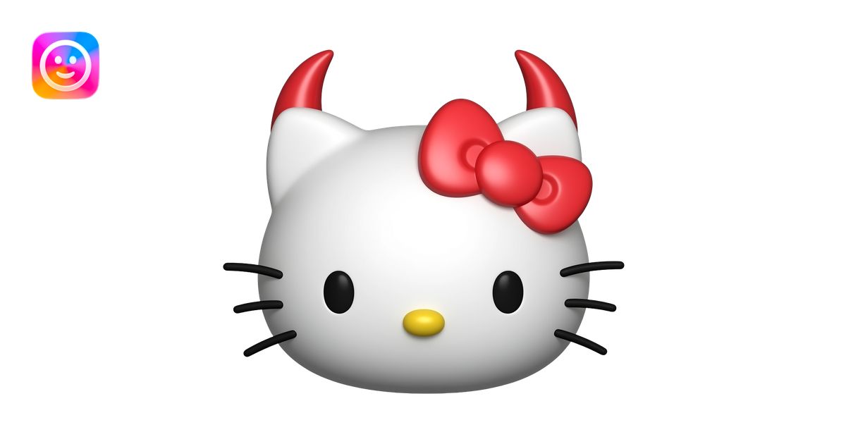 hello kitty face 3d devil emoji | AI Emoji Generator