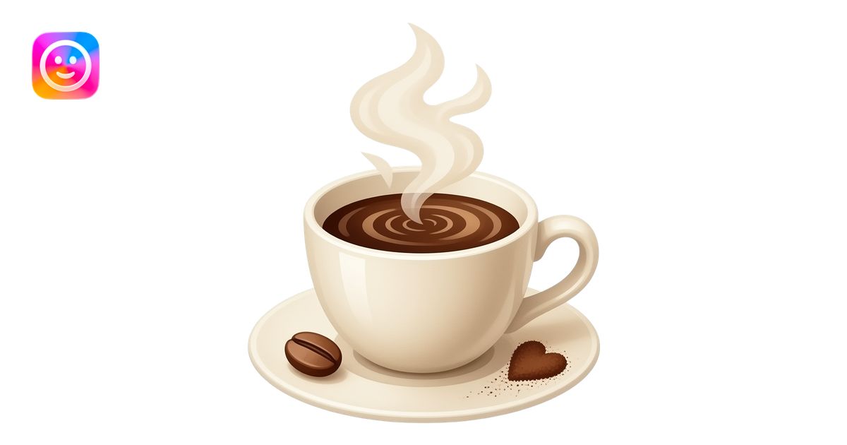 Cute reaction emojis in watercolor style: a steaming coffee cup with ...
