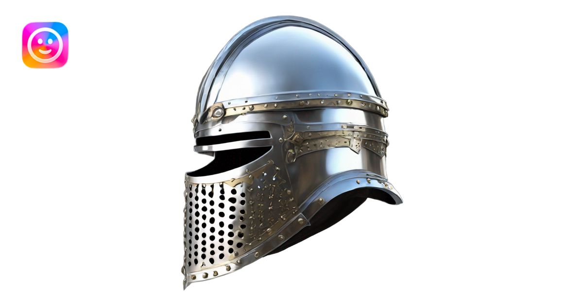 elaborate full-face closed armet medieval helmet armor intricate chrome ...
