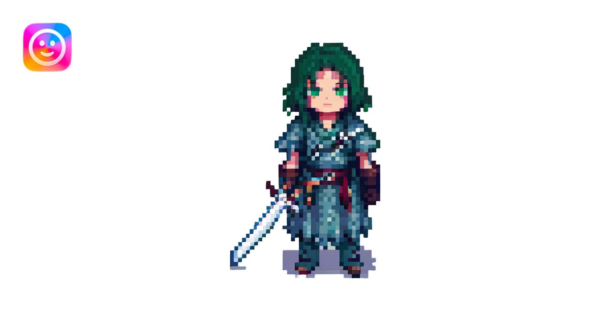 Muichiro Tokito from Demon Slayer, pixel art style, standing with sword ...