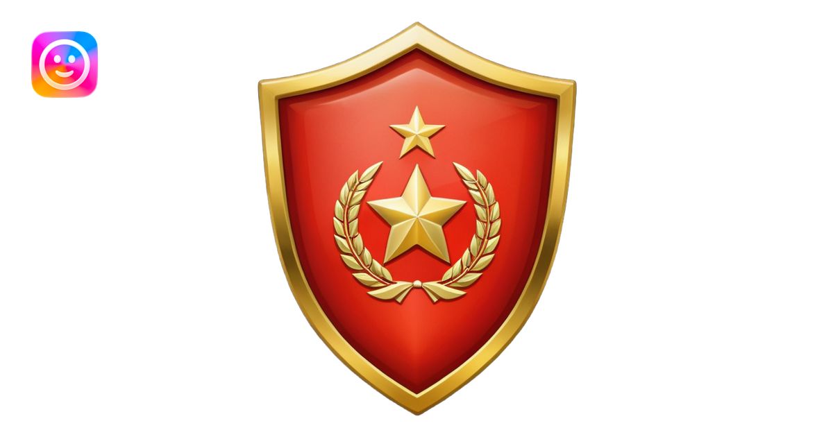 generate a very realistic shield metal with the USSR flag emoji | AI ...