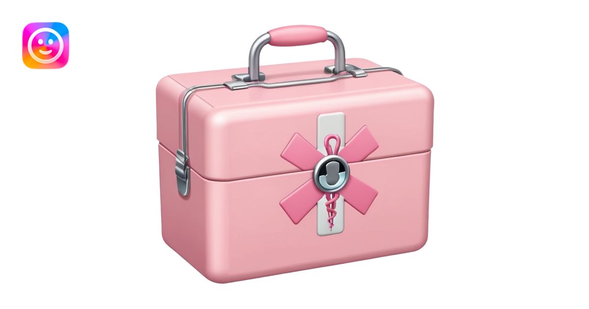 Pastel Pink medical box emoji | AI Emoji Generator