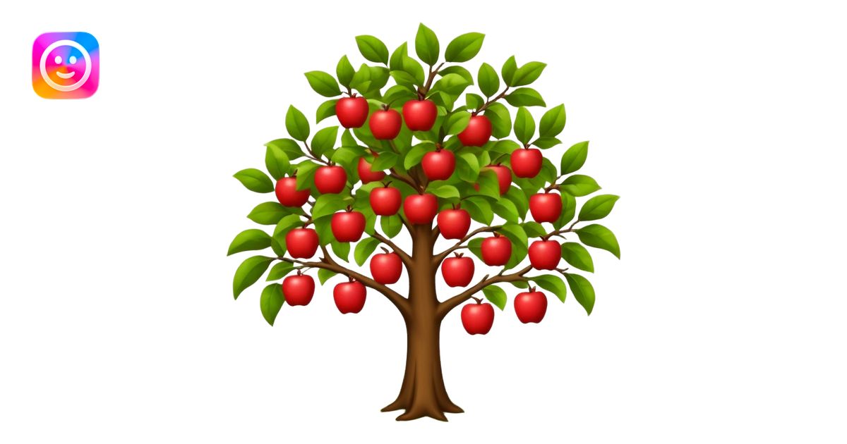 Apple tree, less apples. emoji | AI Emoji Generator