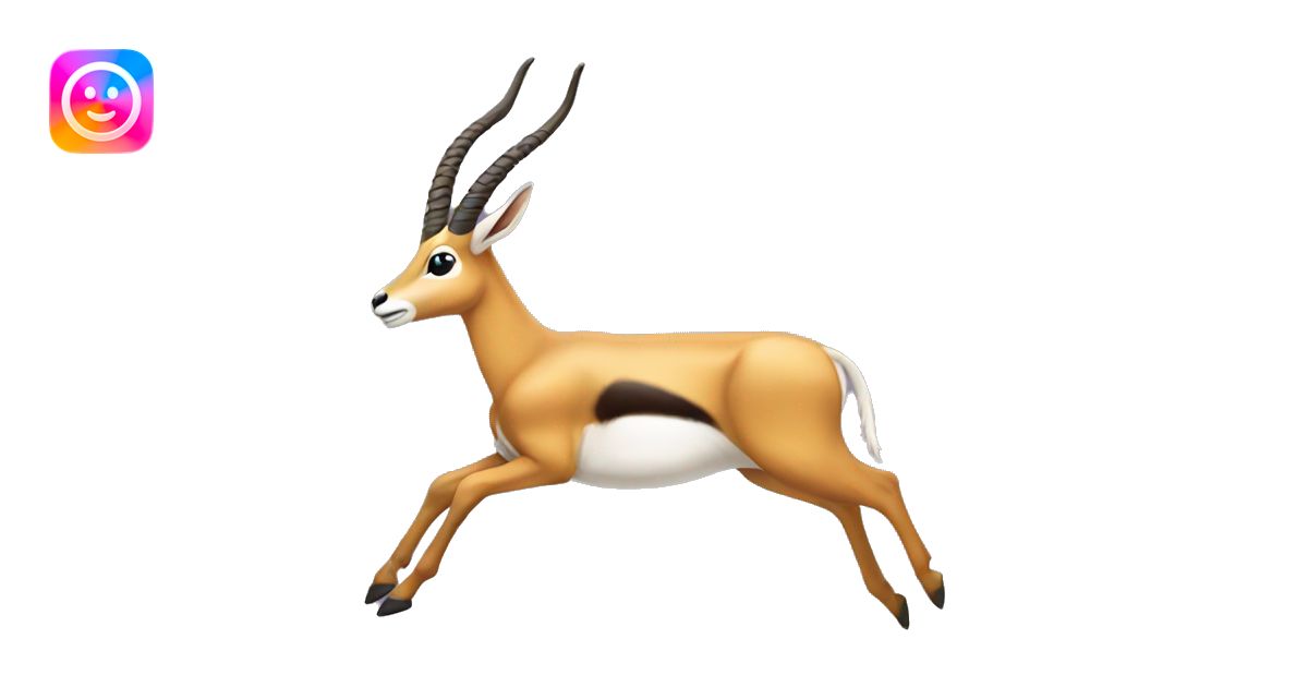 Springbok jumping side view emoji | AI Emoji Generator