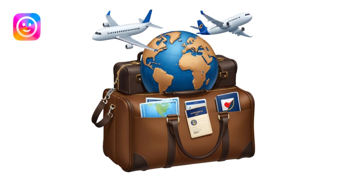 glob ,pass port, , travel bag , plane emoji | AI Emoji Generator