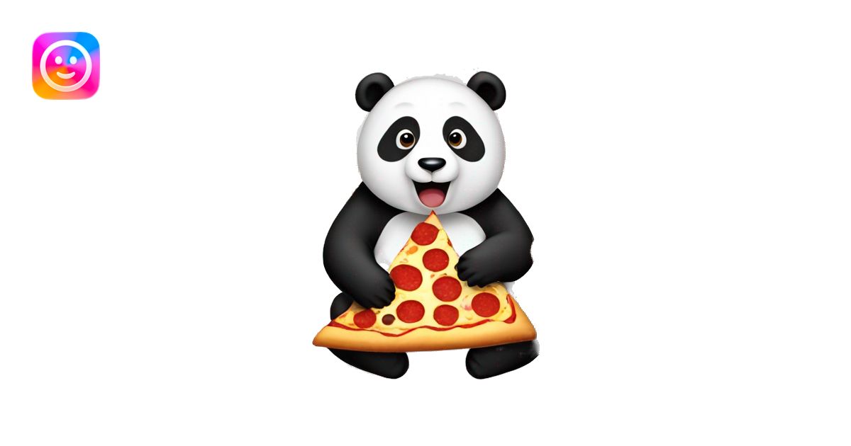 Panda eating pepperoni pizza emoji | AI Emoji Generator