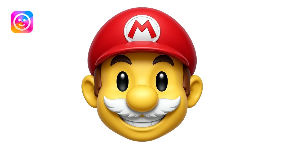a mario emoji (classic Google emoji style, yellow skin too) thats just ...