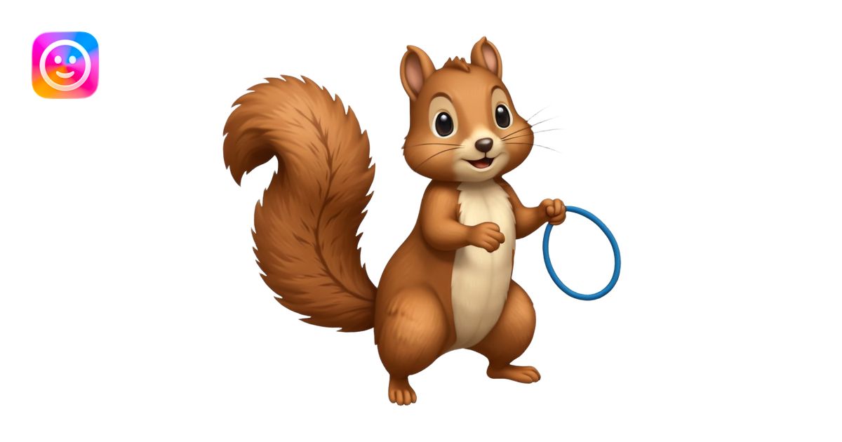 Squirrel playing jump rope emoji | AI Emoji Generator