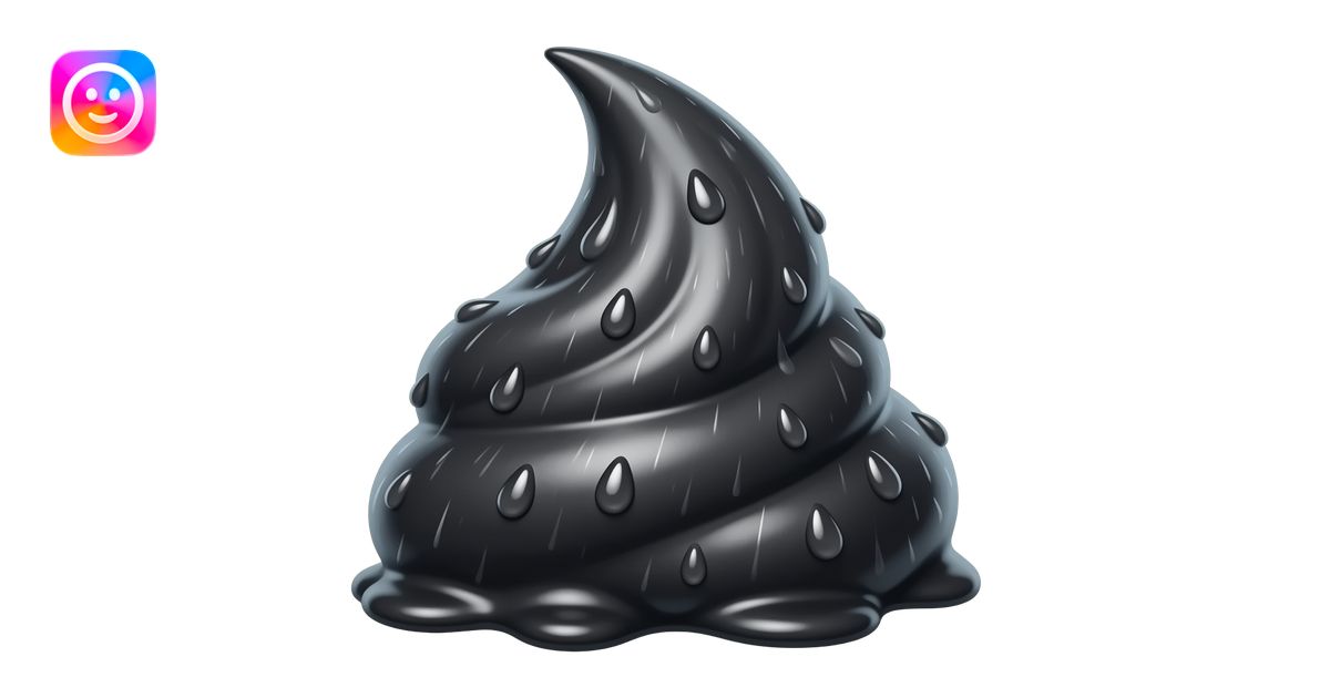 Black Goo Slime Dough Of The Scratching Of Wet rain emoji | AI Emoji ...
