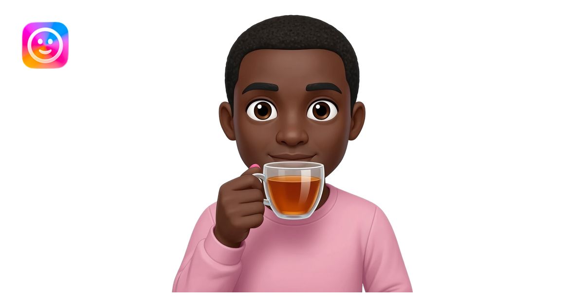 A black man drinking tea with his pinkie finger up emoji | AI Emoji ...