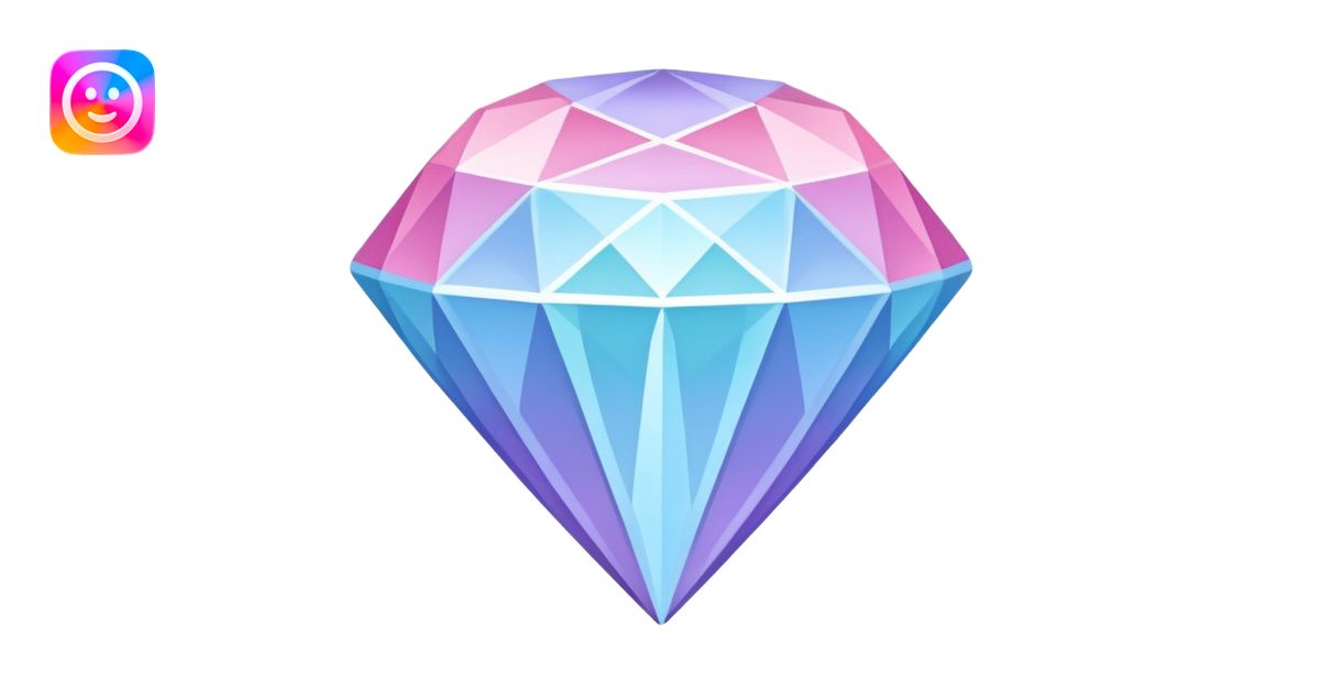 A cheerful diamond logo with a black outline and a smiling face, set ...