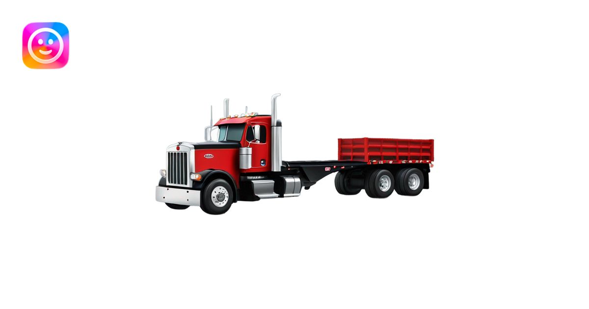 Peterbilt 379 black with red frame with flat top and slash cut exhaust ...
