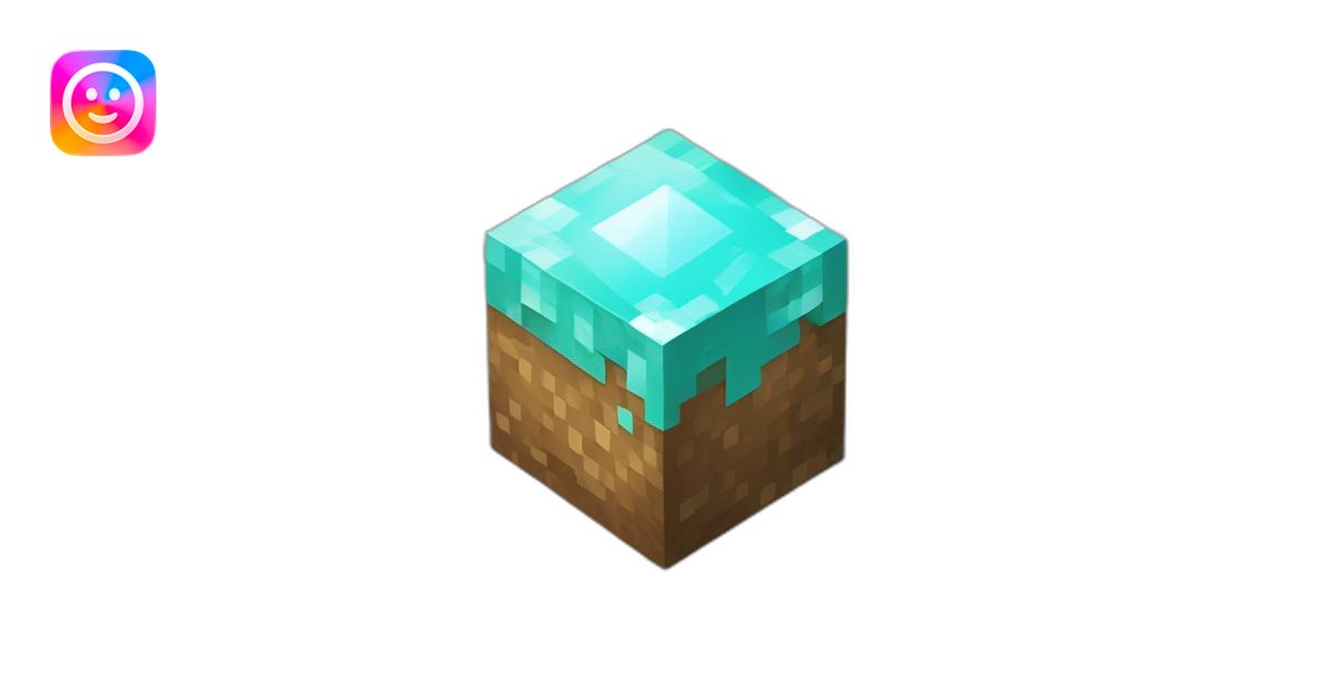 Minecraft diamond block emoji | AI Emoji Generator