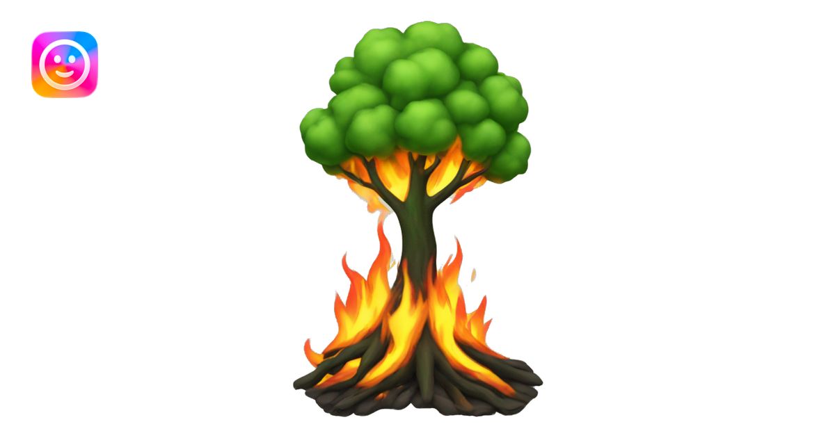 green tree on fire emoji | AI Emoji Generator