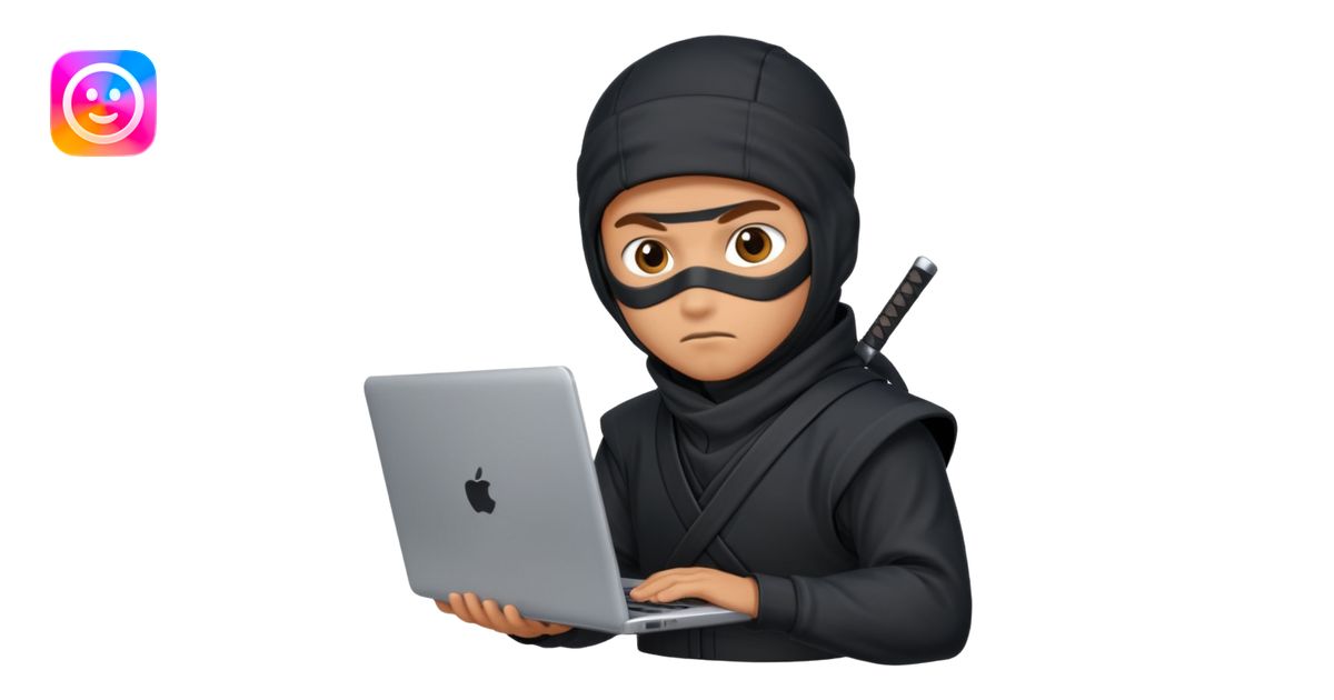 A NINJA DEVELOPER WITH A LAPTOP emoji | AI Emoji Generator
