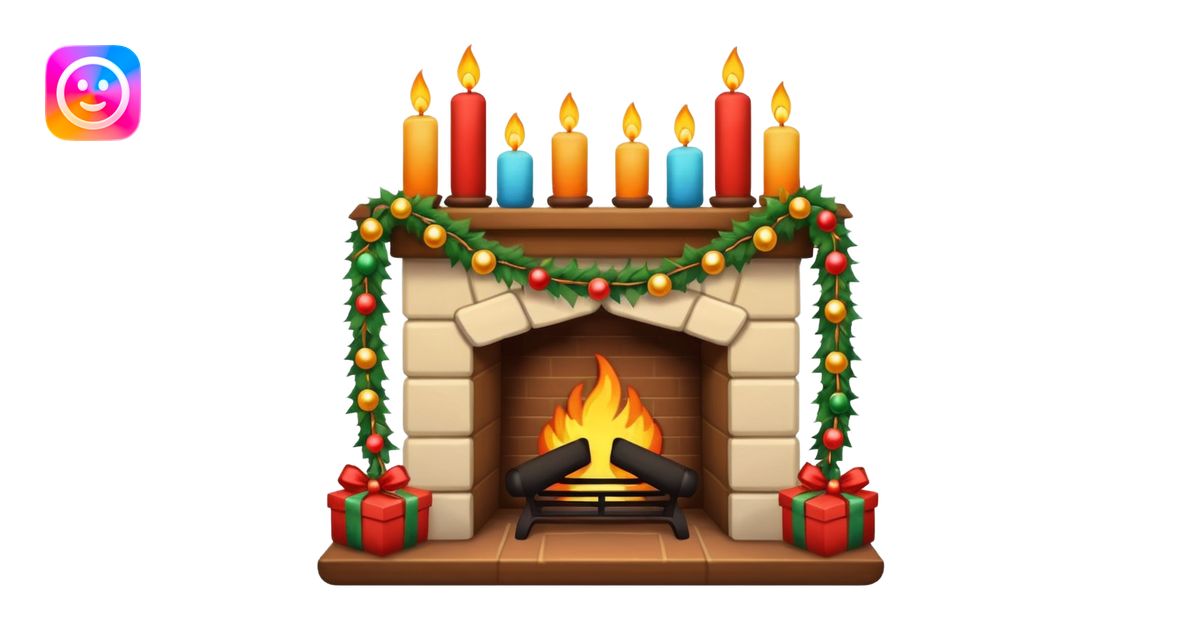 Cute Festive Fireplace emoji | AI Emoji Generator