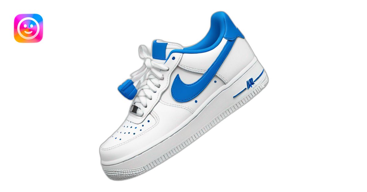 Air force 1 blanche et bleu vu de côté emoji | AI Emoji Generator