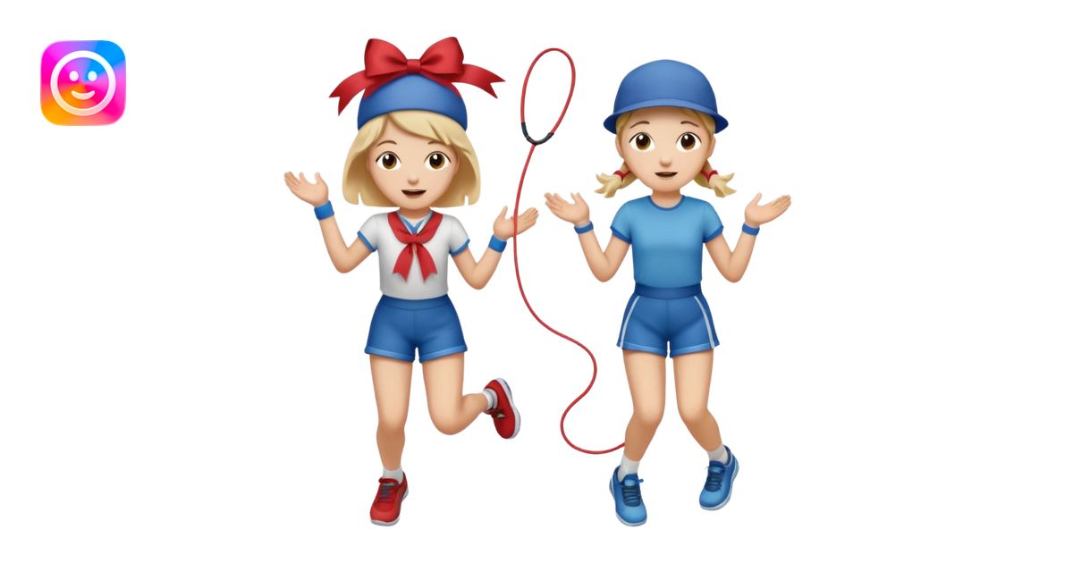 Show three big emojis: 👧🏻🎀 (the doll singing), 😀👕4️⃣5️⃣6️⃣🤾 (a player ...