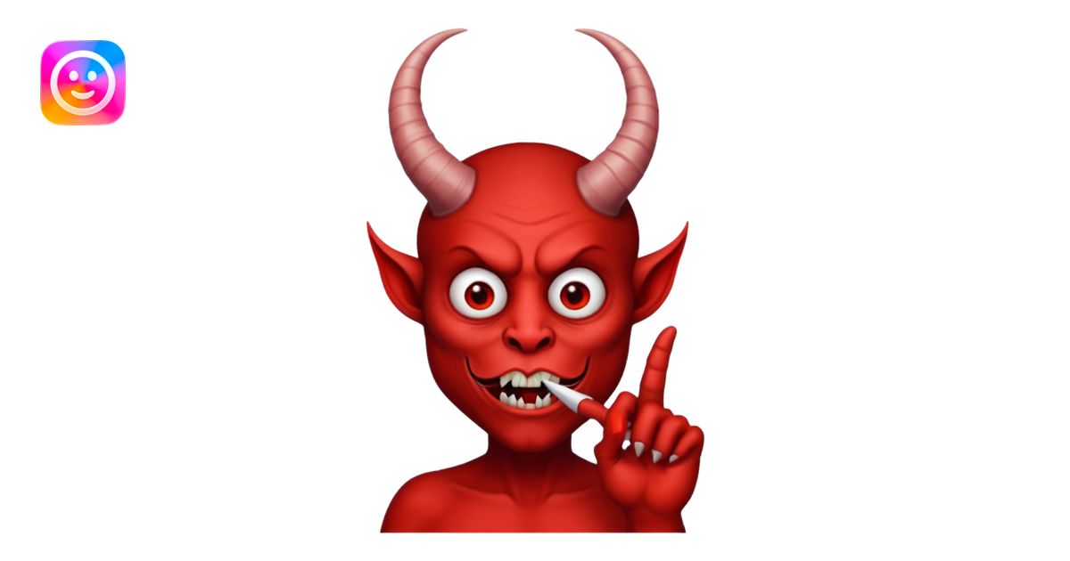 Creppy devil and shushing someone 🤫 like there figer over there mouth ...