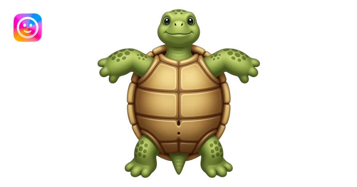 turtle on its back with a belly button emoji | AI Emoji Generator