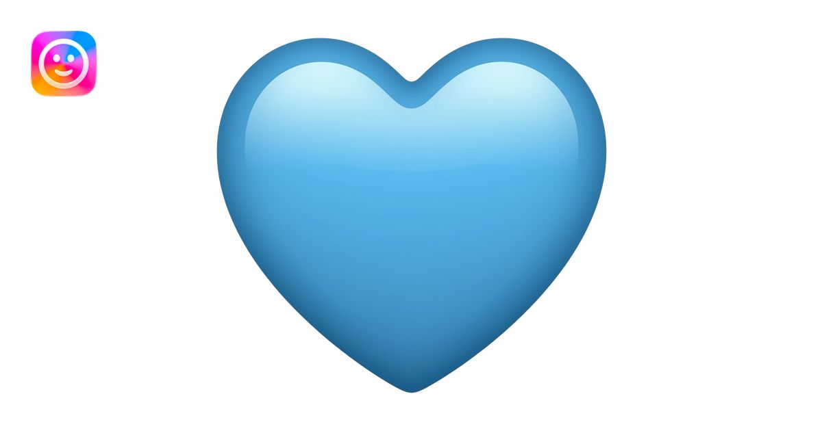 Solid blue heart. Classic emoji, subtle shading, matte colors, minimal ...