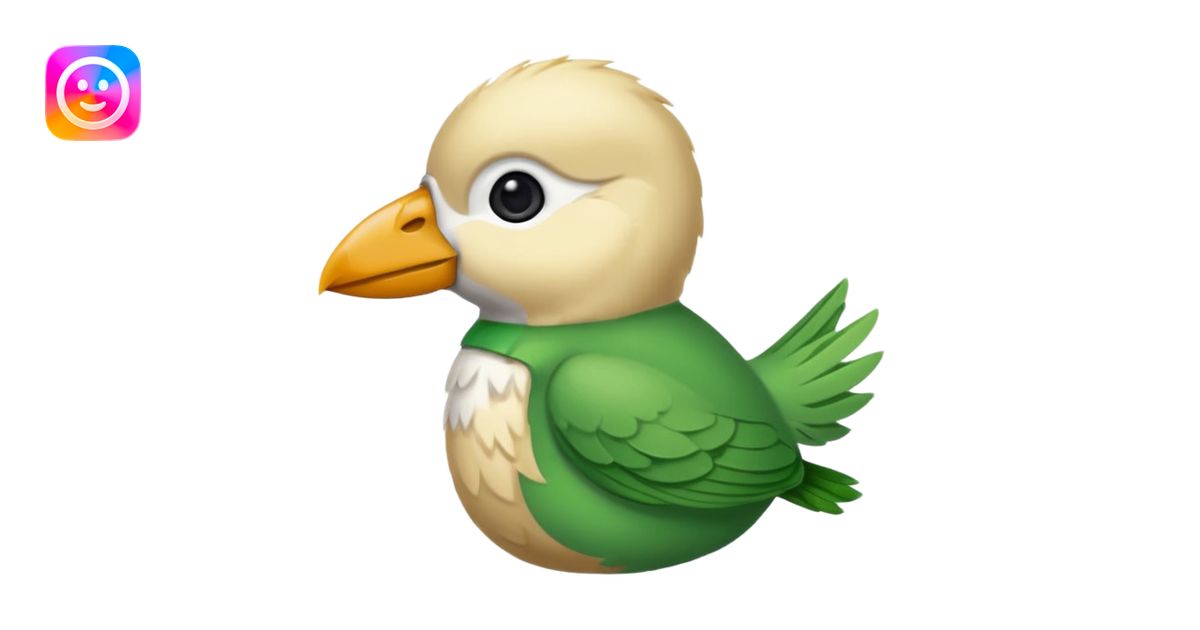 un oiseau classique de profil tout vert même sa tête et un seul poil ...