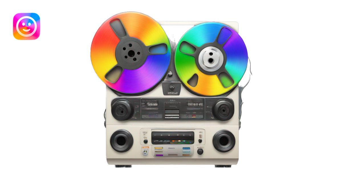 reel to reel tape deck rainbow emoji | AI Emoji Generator